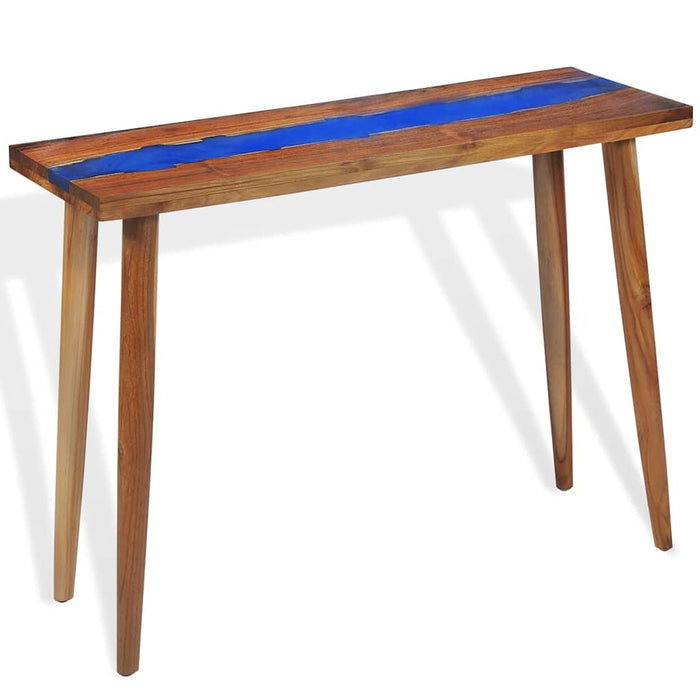 Masă consolă, 100x35x75 cm, lemn de tec și rășină WALTI