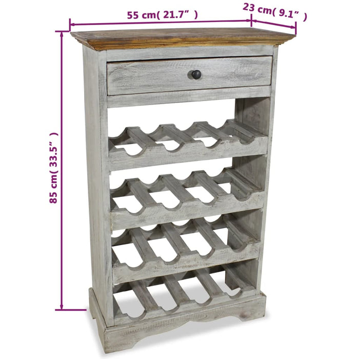 Suport sticle de vin, 55x23x85 cm, lemn masiv de mahon - WALTI WALTI