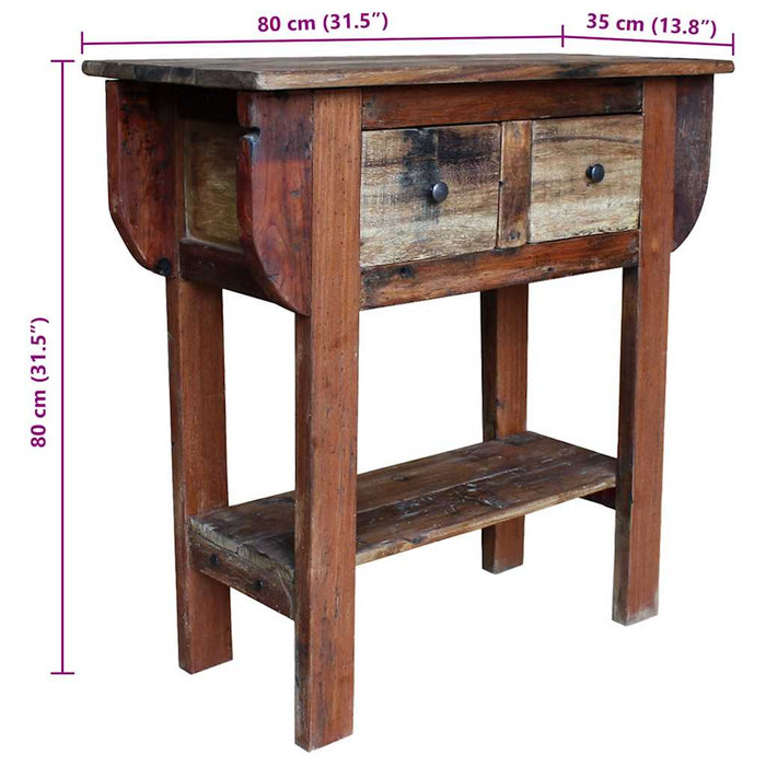 Masă consolă, 80x35x80 cm, amestec de lemn reciclat - WALTI WALTI