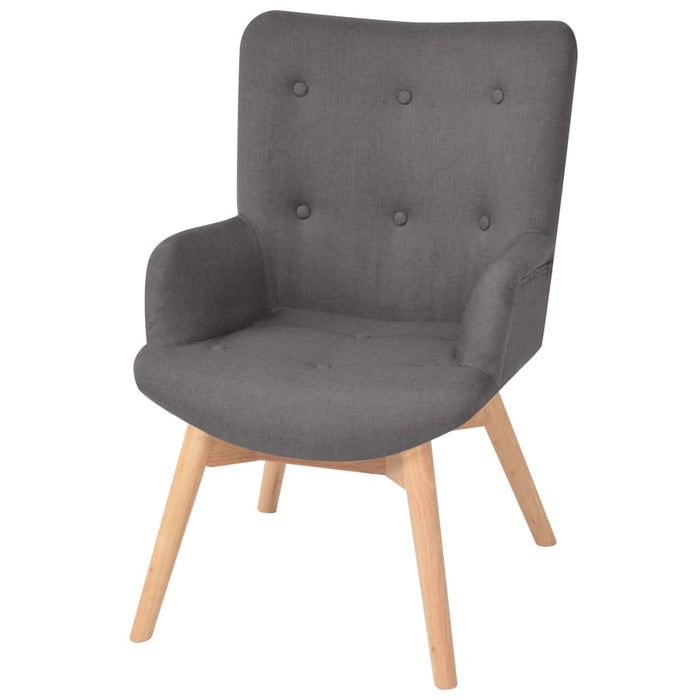 Fotoliu cu taburet pentru picioare, gri, material textil WALTI