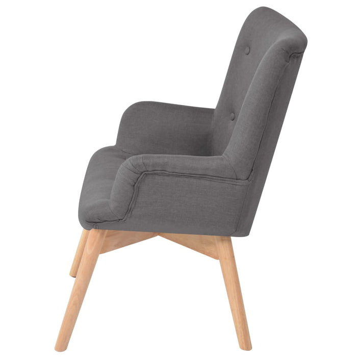 Fotoliu cu taburet pentru picioare, gri, material textil WALTI