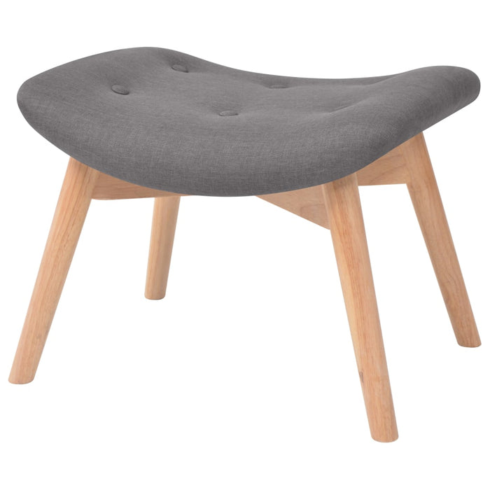 Fotoliu cu taburet pentru picioare, gri, material textil WALTI