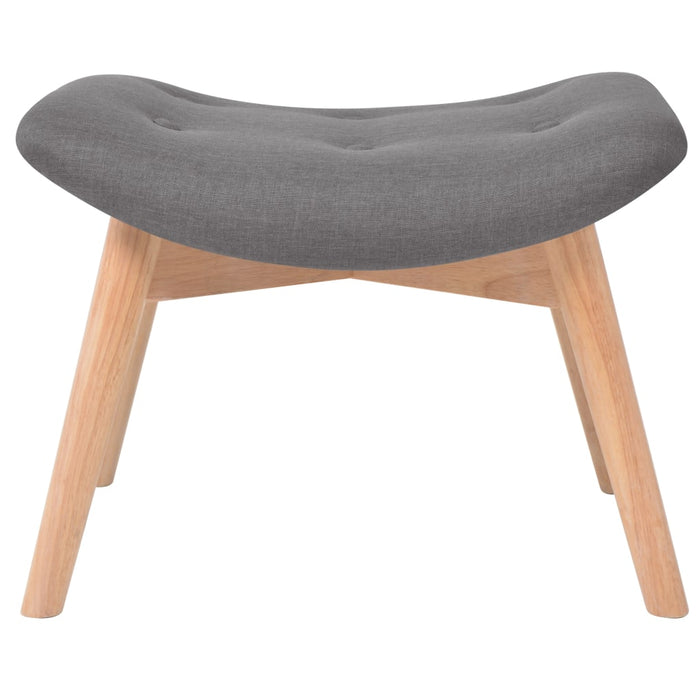 Fotoliu cu taburet pentru picioare, gri, material textil WALTI
