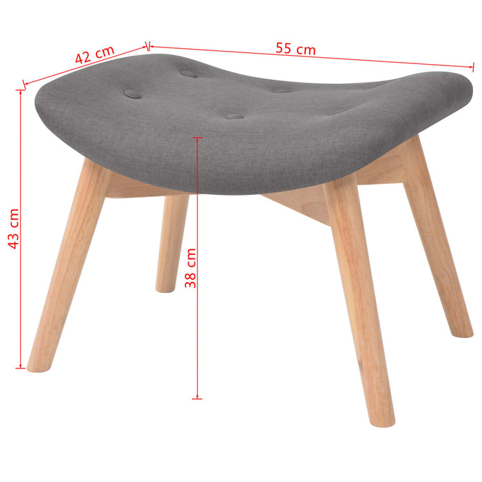 Fotoliu cu taburet pentru picioare, gri, material textil WALTI