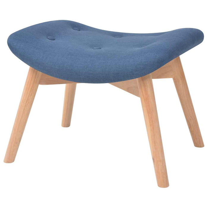 Fotoliu cu taburet, albastru, material textil WALTI