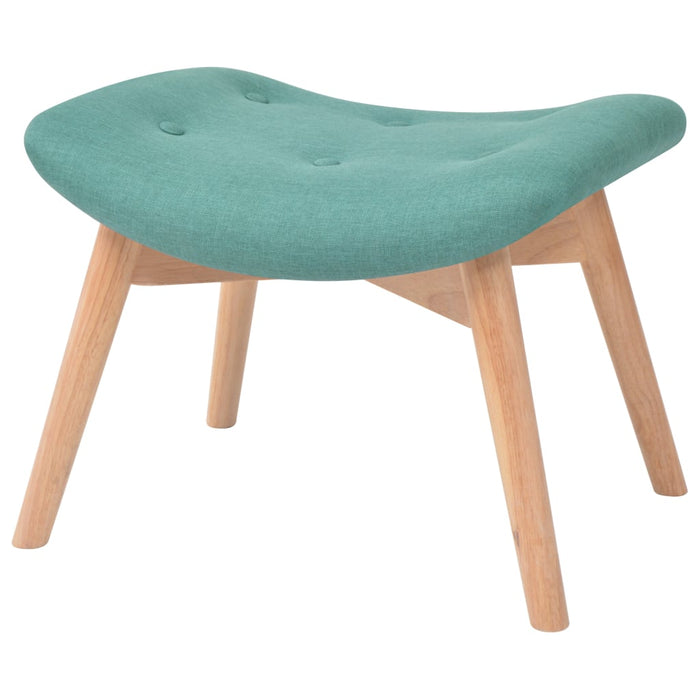 Fotoliu cu taburet pentru picioare, verde, material textil WALTI
