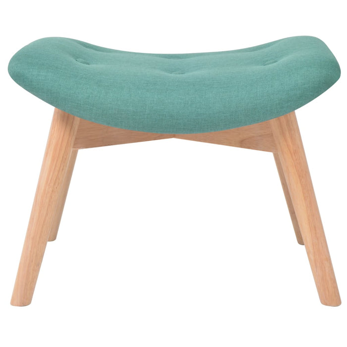 Fotoliu cu taburet pentru picioare, verde, material textil WALTI