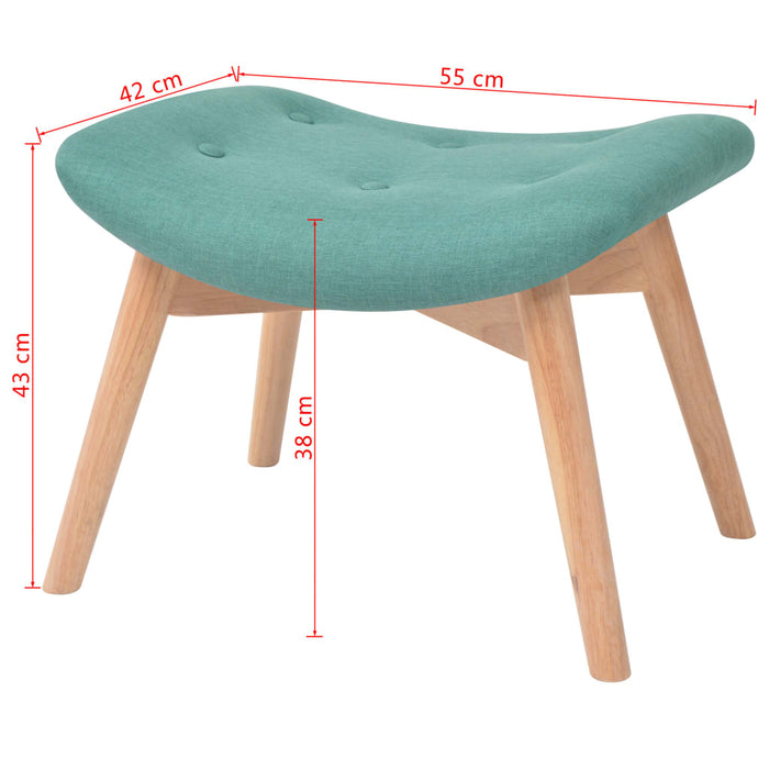 Fotoliu cu taburet pentru picioare, verde, material textil WALTI