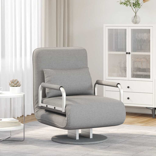 Scaun pivotant și canapea extensibilă, gri deschis, textil - WALTI WALTI