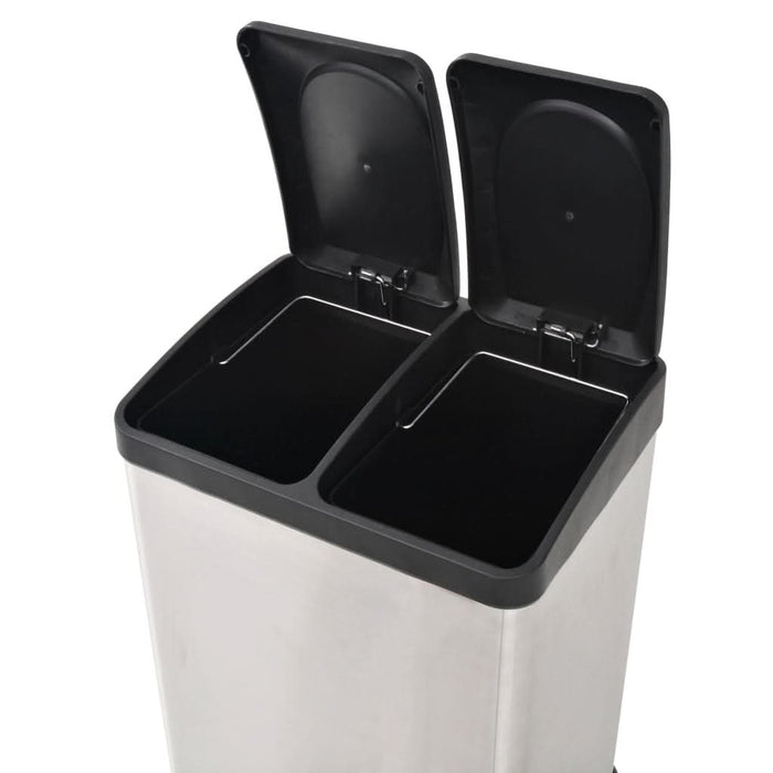 Coș gunoi cu pedale pentru reciclare, oțel inoxidabil, 36 L - WALTI WALTI