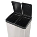 Coș gunoi cu pedale pentru reciclare, oțel inoxidabil, 36 L - WALTI WALTI