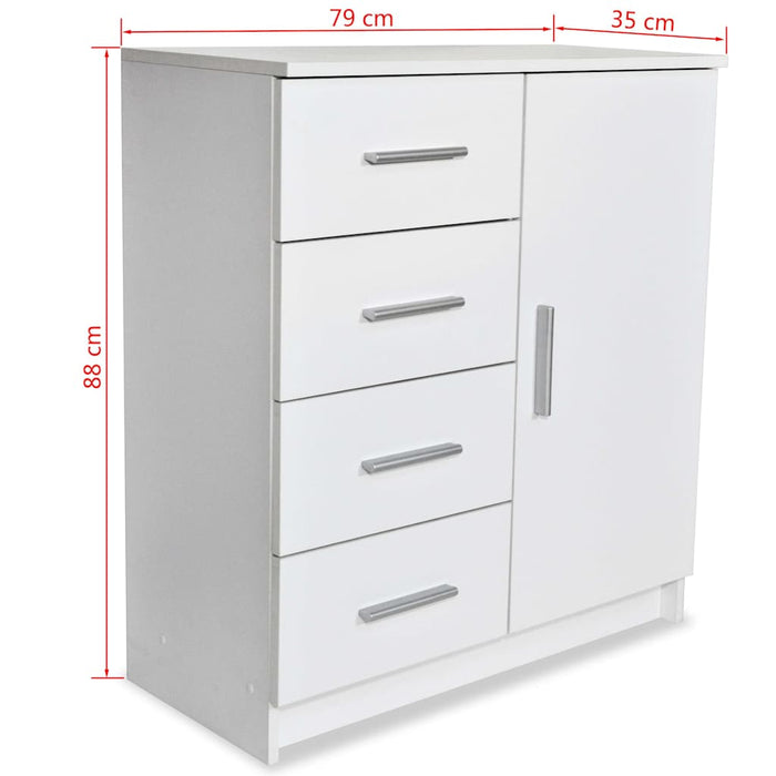 Dulap, alb, 79x35x88 cm, lemn prelucrat WALTI
