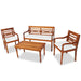 Set mobilier de grădină cu perne, 4 piese, lemn masiv de tec - WALTI WALTI