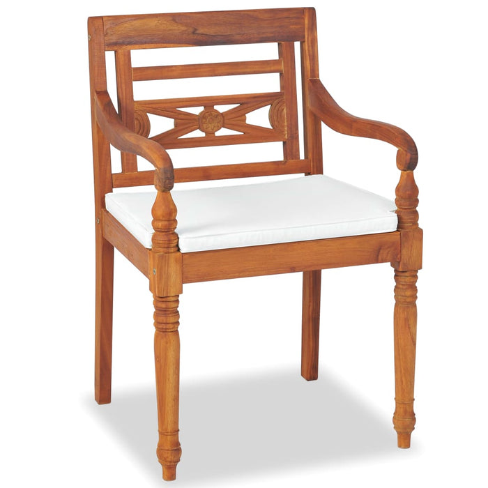 Set mobilier de grădină cu perne, 4 piese, lemn masiv de tec - WALTI WALTI