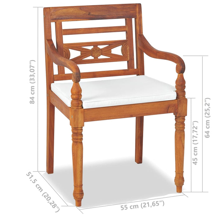 Set mobilier de grădină cu perne, 4 piese, lemn masiv de tec - WALTI WALTI