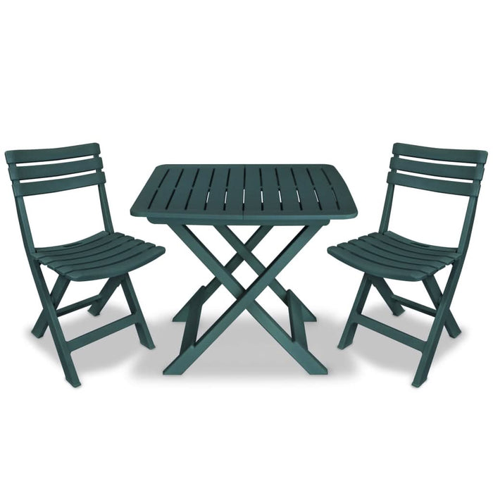 Set mobilier bistro pliabil, 3 piese, verde, plastic - WALTI WALTI