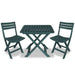 Set mobilier bistro pliabil, 3 piese, verde, plastic - WALTI WALTI