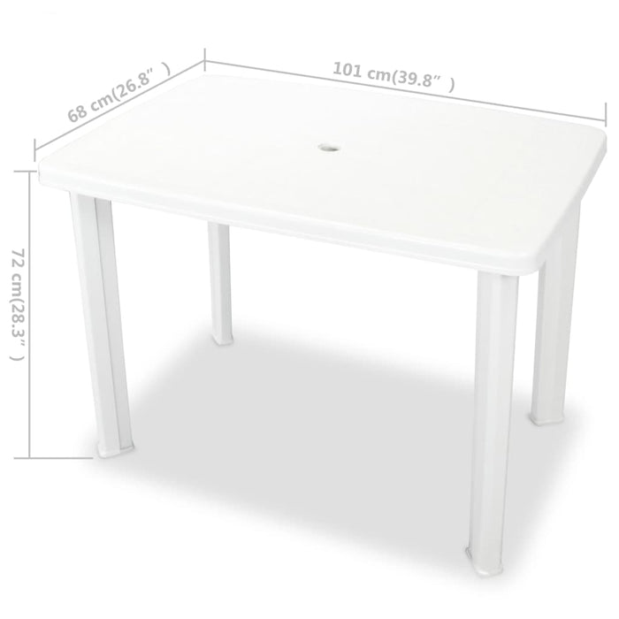 Masă de grădină, alb, 101 x 68 x 72 cm, plastic - WALTI WALTI