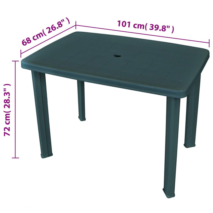 Masă de grădină, verde, 101 x 68 x 72 cm, plastic - WALTI WALTI