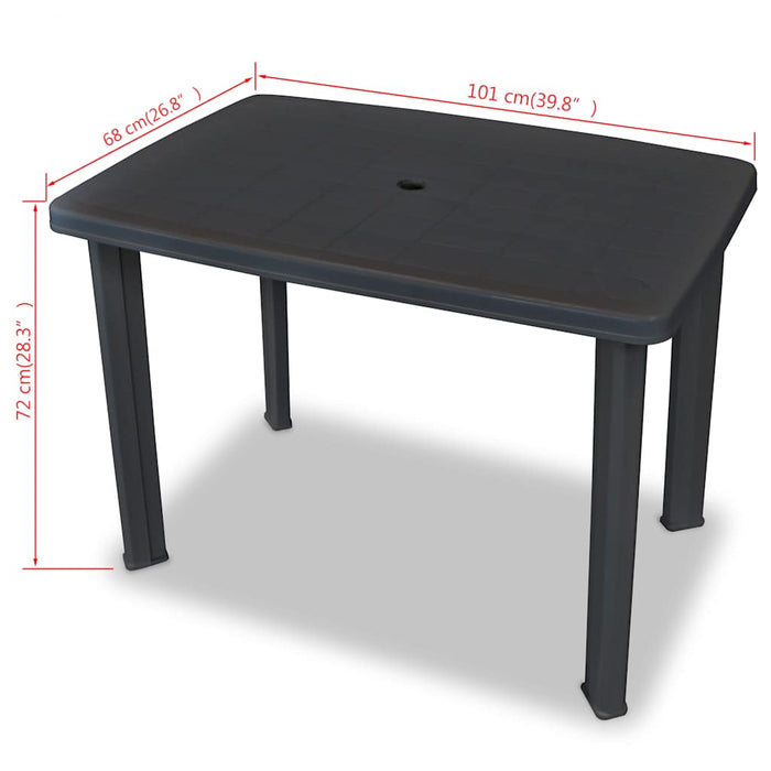 Masă de grădină, antracit, 101 x 68 x 72 cm, plastic - WALTI WALTI