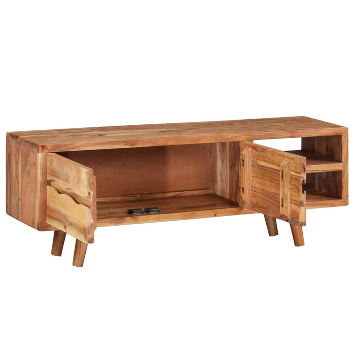 Dulap TV cu uși sculptate, 117x30x40 cm, lemn masiv de acacia WALTI