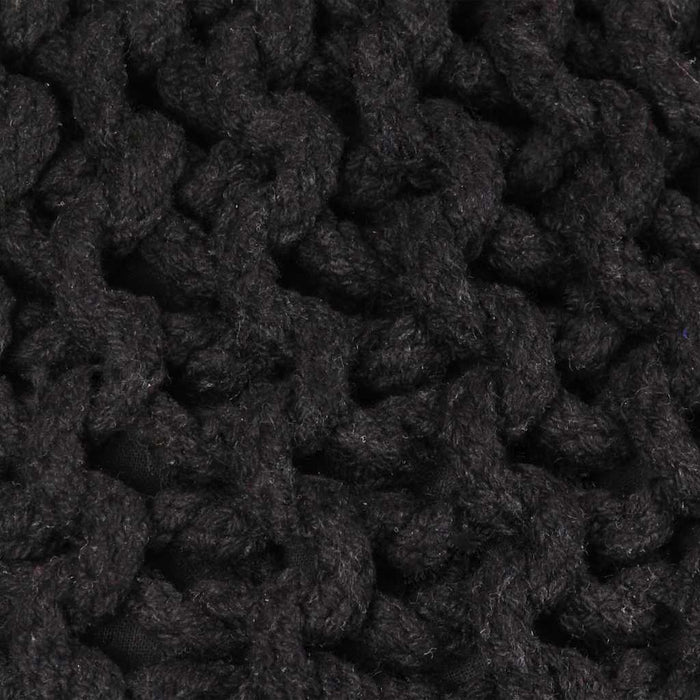 Puf tricotat manual, bumbac, 50 x 35 cm, negru WALTI