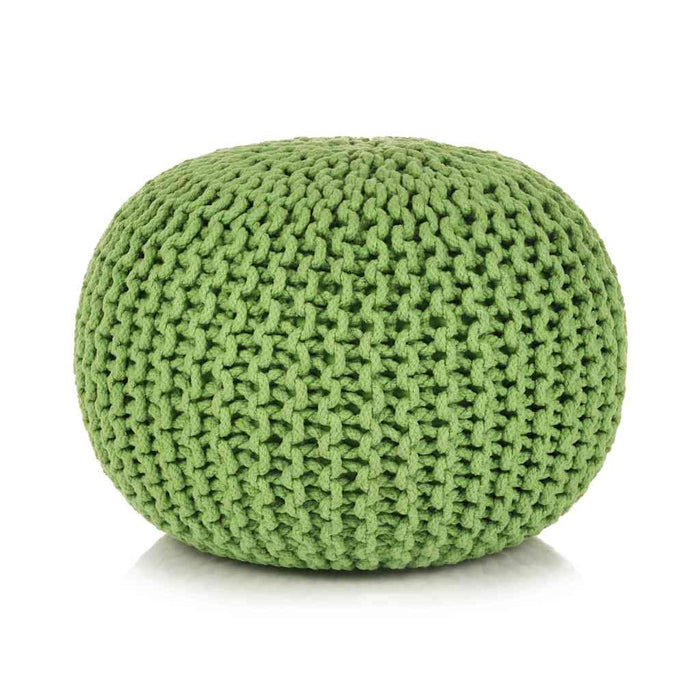 Puf tricotat manual, bumbac, 50 x 35 cm, verde WALTI