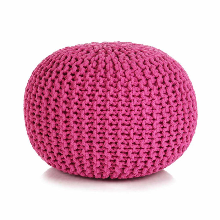 Puf tricotat manual, bumbac, 50 x 35 cm, roz WALTI