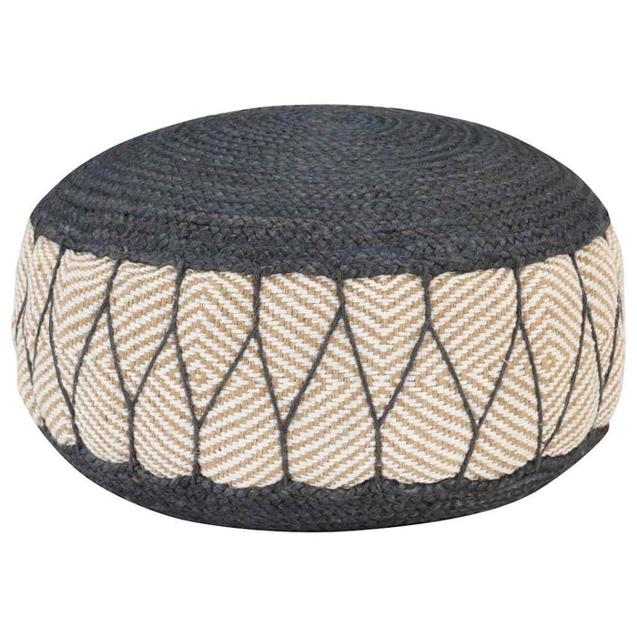 Fotoliu pouf tricotat manual, iută și bumbac, 50x30 cm albastru WALTI