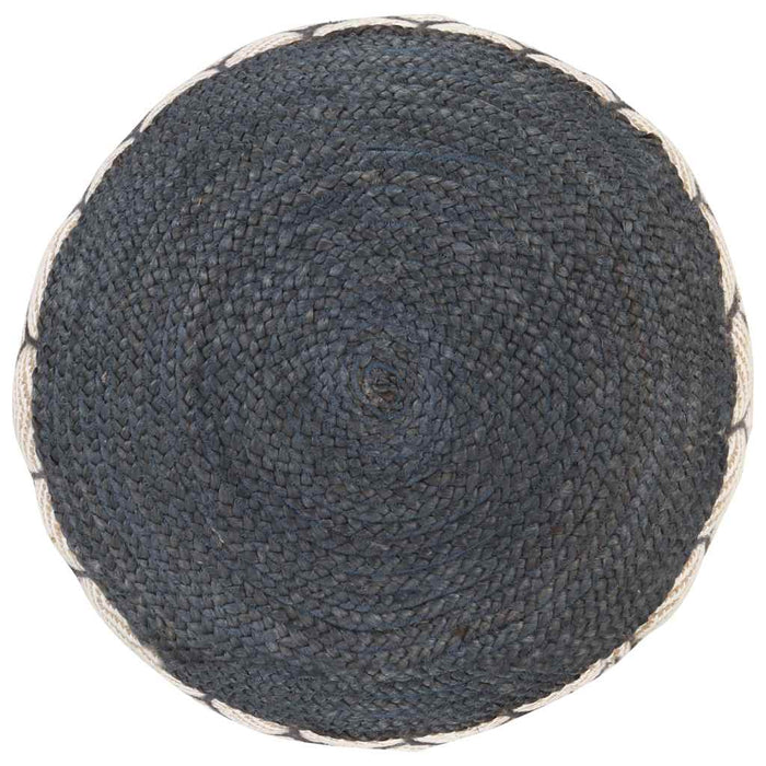 Fotoliu pouf tricotat manual, iută și bumbac, 50x30 cm albastru WALTI