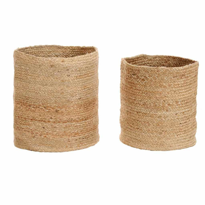 Set coșuri de depozitare, 2 buc., natural, iută, lucrat manual WALTI