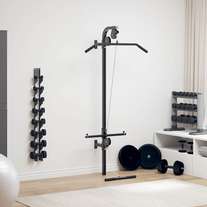 Aparat sală de fitness domiciliu, montare pe perete, 2 scripeți WALTI