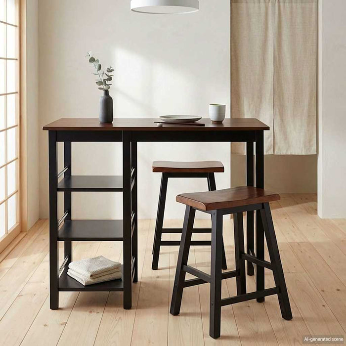 Set mobilier de bar, 3 piese, MDF, negru - WALTI WALTI