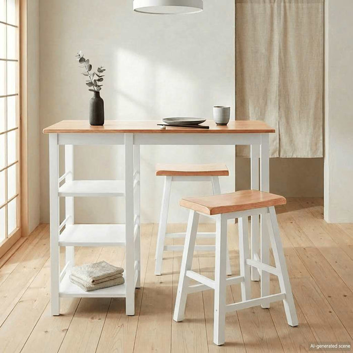 Set mobilier de bar, 3 piese, alb, MDF - WALTI WALTI