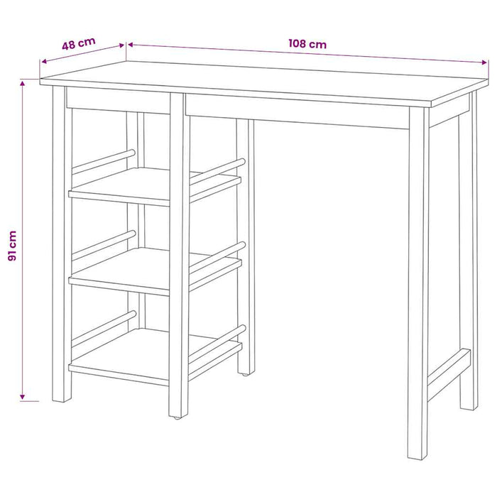 Set mobilier de bar, 3 piese, alb, MDF - WALTI WALTI