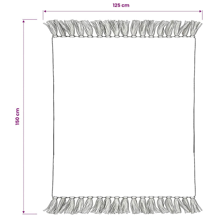 Pătură decorativă cu dungi, bumbac, 125 x 150 cm, gri și alb - WALTI WALTI