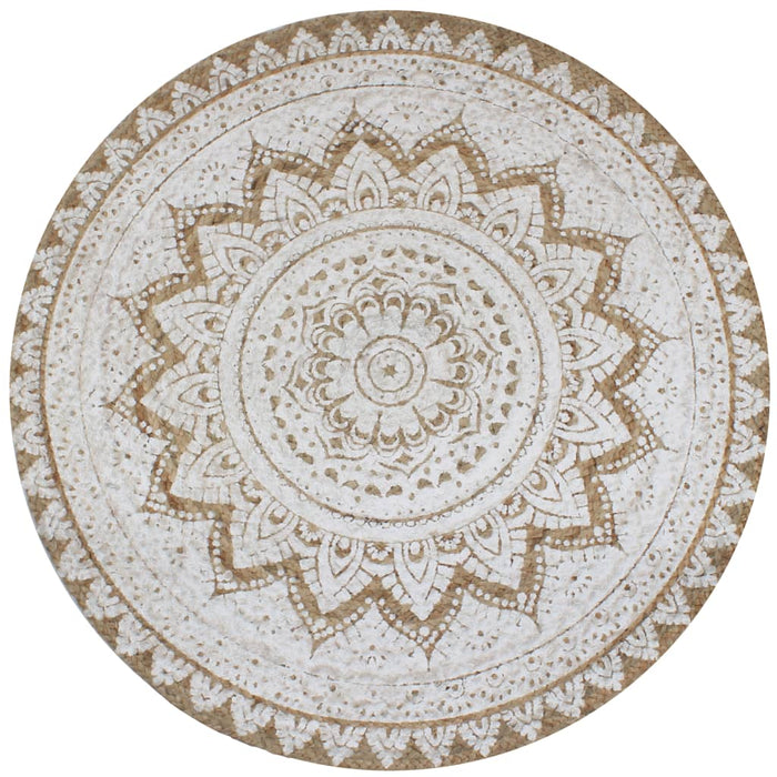 Covor din iută împletită cu imprimeu, 90 cm, rotund - WALTI WALTI