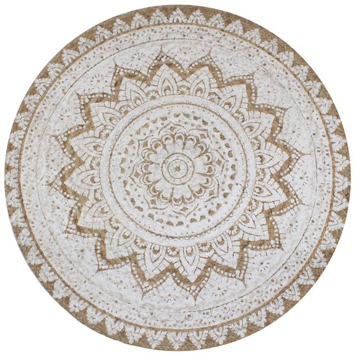 Covor din iută împletită cu imprimeu, 150 cm, rotund - WALTI WALTI