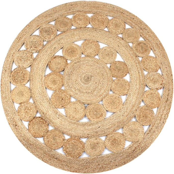Covor din iută cu design împletit, 120 cm rotund - WALTI WALTI