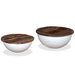 Set măsuțe cafea, 2 piese, alb, lemn masiv reciclat, formă bol - WALTI WALTI