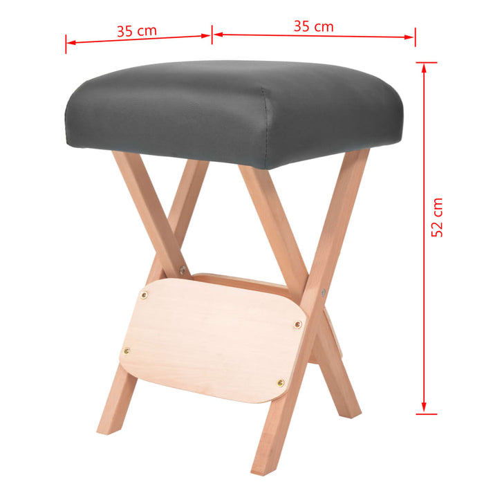 Taburet pliabil de masaj, șezut gros de 12 cm & 2 perne, negru - WALTI WALTI
