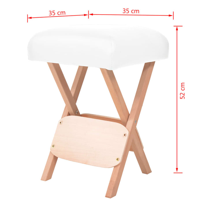 Taburet pliabil de masaj cu șezut gros de 12 cm, alb - WALTI WALTI