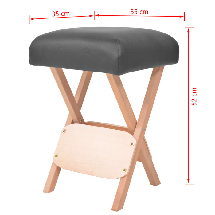 Taburet pliabil de masaj cu șezut gros de 12 cm, negru WALTI