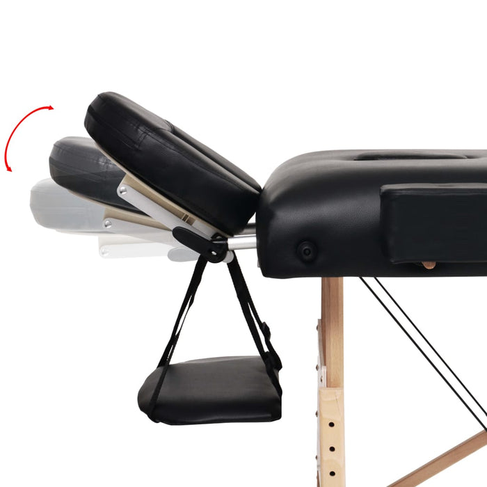 Masă de masaj pliabilă cu 2 zone, 10 cm grosime, negru - WALTI WALTI