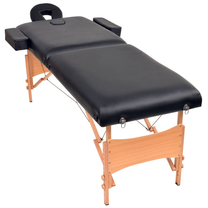 Set taburet și masă masaj pliabile 2 zone, 10 cm grosime, negru - WALTI WALTI