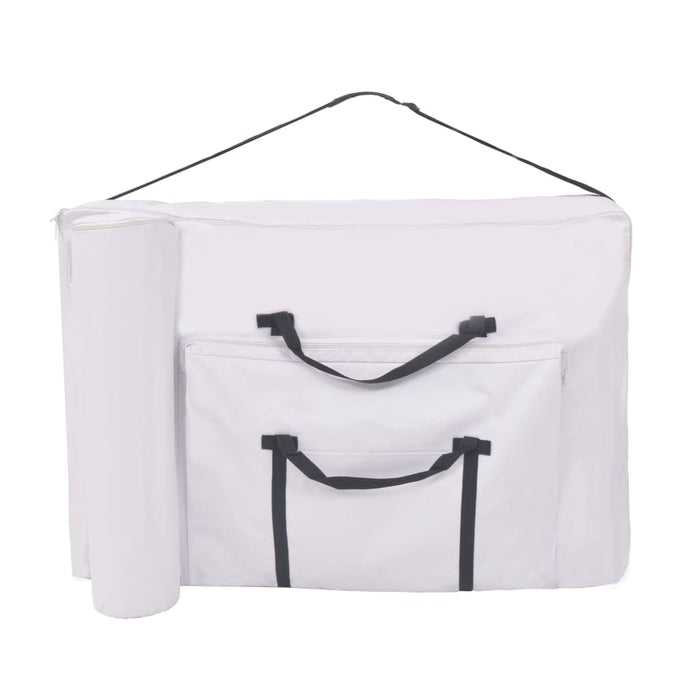 Set taburet și masă masaj pliabile 3 zone, 10 cm grosime, alb - WALTI WALTI