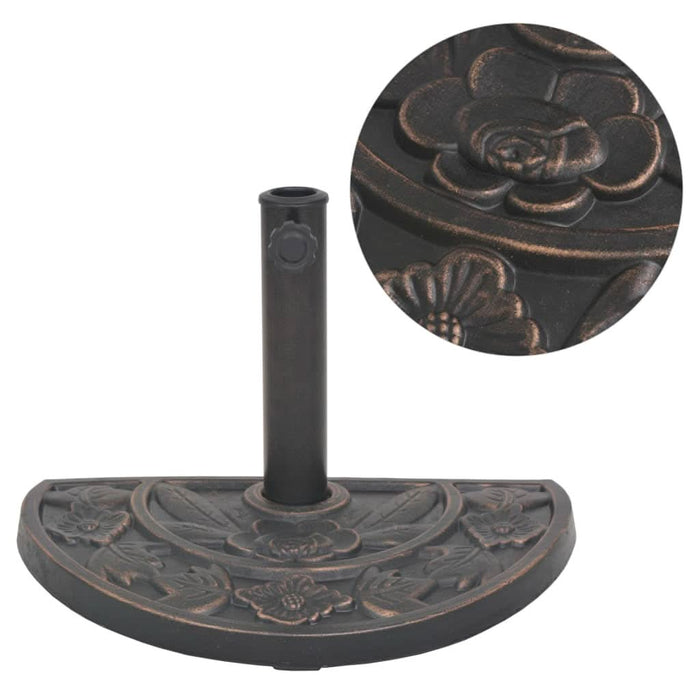 Suport umbrelă de soare, rășină, semicerc, bronz, 9 kg - WALTI WALTI
