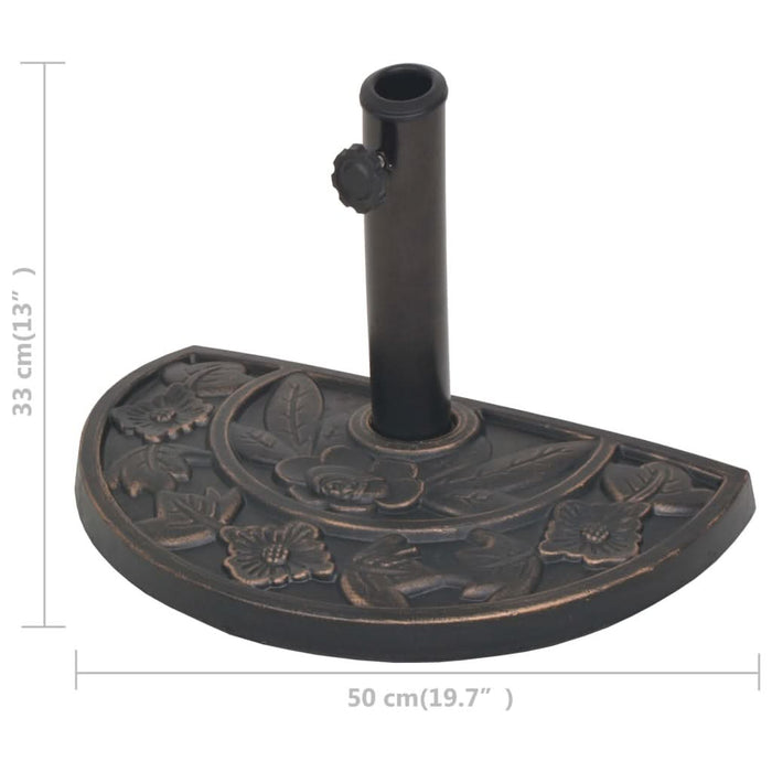 Suport umbrelă de soare, rășină, semicerc, bronz, 9 kg - WALTI WALTI