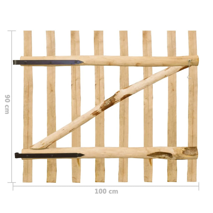 Poartă simplă de gard, lemn de alun 100x90 cm - WALTI WALTI