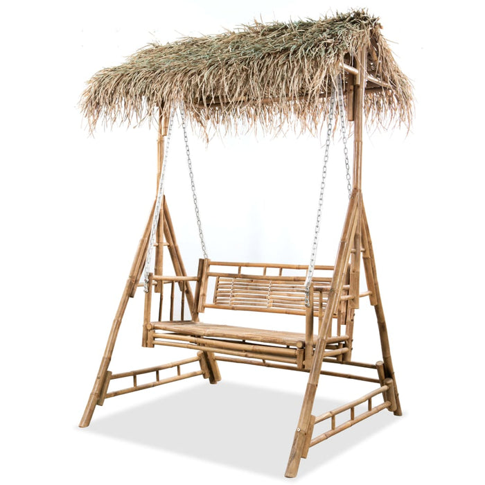 Balansoar cu 2 locuri, cu frunze de palmier, 202 cm, bambus - WALTI WALTI
